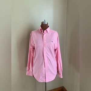 Vineyard vines button down shirt, classic fit whale shirt, pink